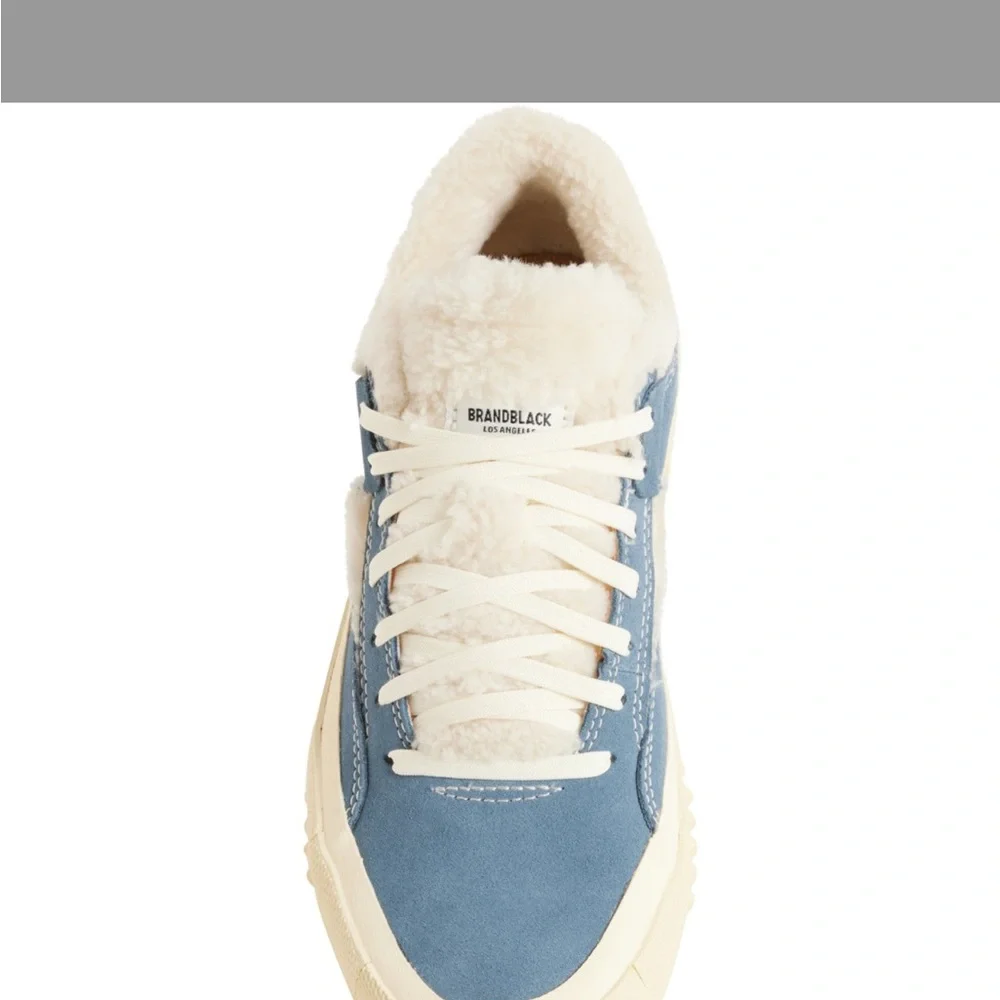 Brandblack Blue and Cream Lifestyle Sneakers with Wavy Sole - Picture 2 of 6